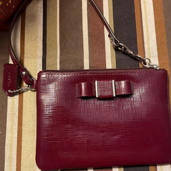 Coach Handbags - Coach Red Wristlet Clutch